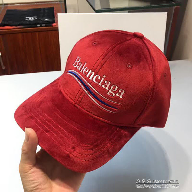 BALENCIAGA巴黎世家 原單刺繡LOGO款 時尚潮流燈芯絨棒球帽 LLWJ8590